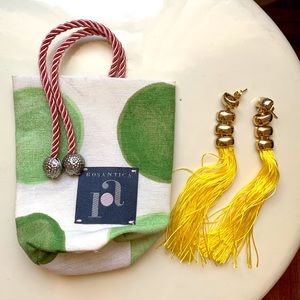 NEW! Rosantica Yellow Tassel Gold Stud Earrings
